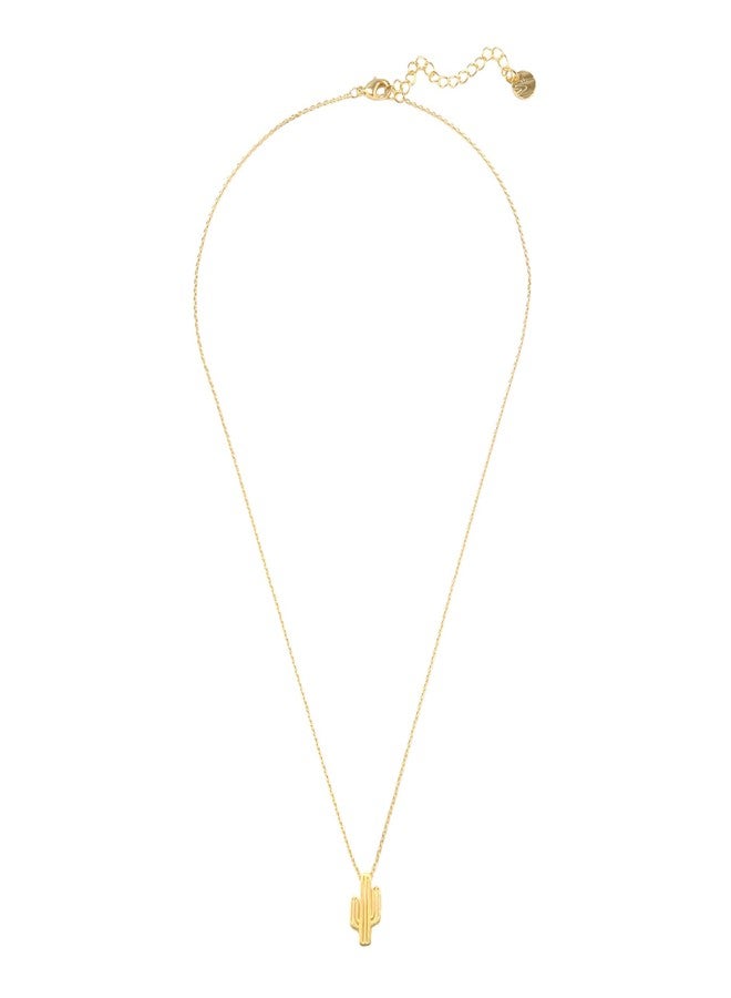 MustHave Together Cactus 18K Gold Plated Necklace With Message Card, Yellow and White Color, Anchor Chain, Best Gift Necklace, Size 16 inch + 2 inch Extender, Together Cactus Pendant, Gift Card (Yellow Gold) - Image 5
